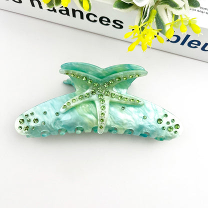 SSR Acetate Rhinestone Pastel Starfish Hair Claw Clip
