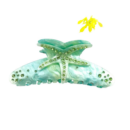 SSR Acetate Rhinestone Pastel Starfish Hair Claw Clip