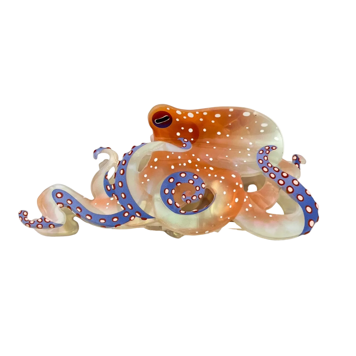 SSR Blue Ring Octopus Hair Claw Clip - White