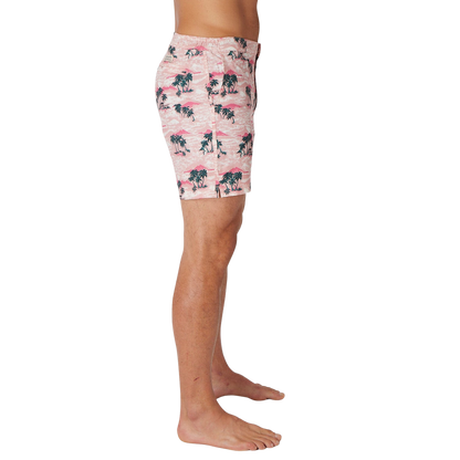 Fair Harbor The Sextant Men's Swim Trunk Boardshorts -  Pink Island Hopper - FINAL SALE