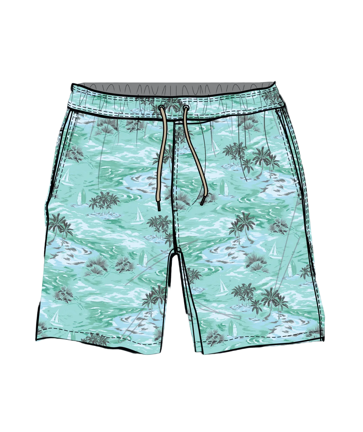 Fair Harbor Kid's Bayberry Swim Trunk - Aqua Waters