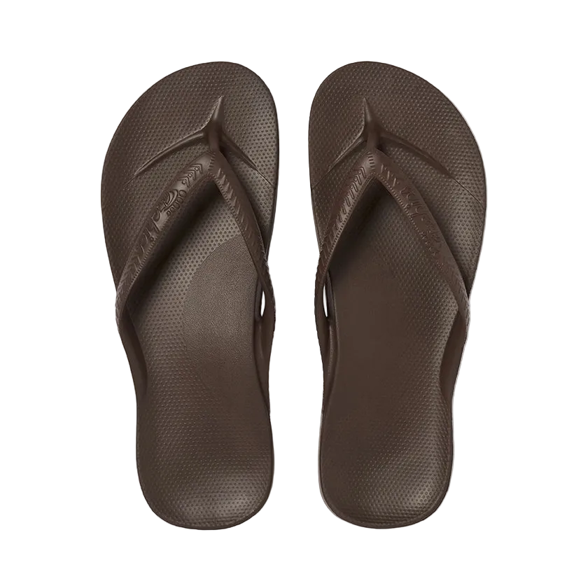 Archies Arch Support Flip Flops - Brown