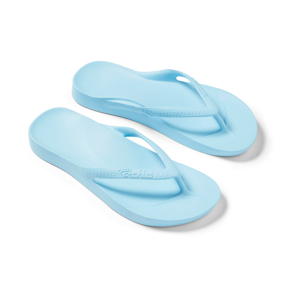 Archies Arch Support Flip Flops - Sky Blue