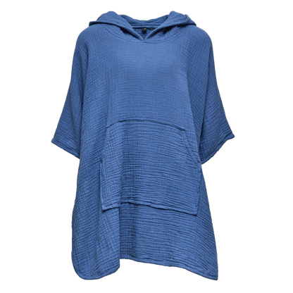 Snapper Rock Beach Poncho - Denim Blue - FINAL SALE