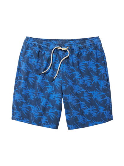 Fair Harbor Men's The Bayberry Swim Trunk Boardshorts - Navy Windy Palms - FINAL SALE