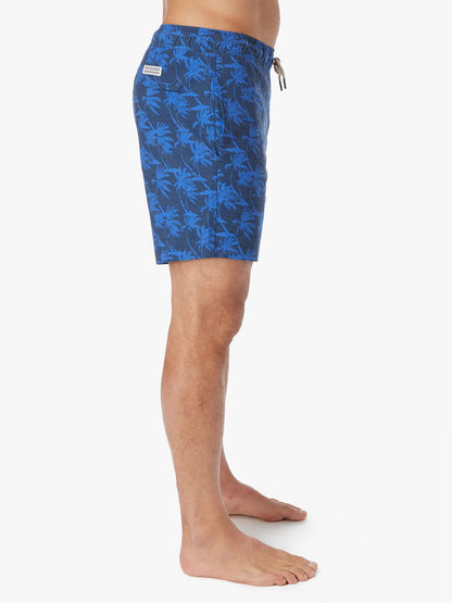 Fair Harbor Men's The Bayberry Swim Trunk Boardshorts - Navy Windy Palms - FINAL SALE