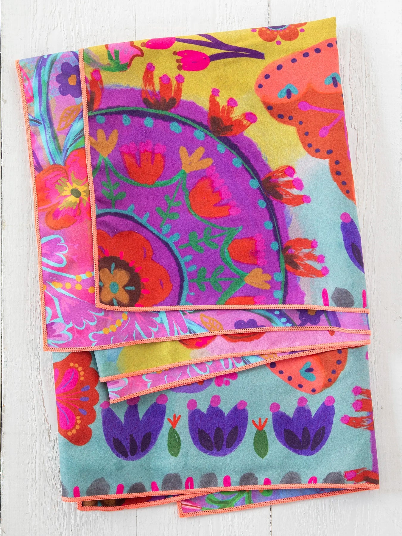 Natural Life Double-Sided Microfiber Beach Towel - Tropical Sprigs
