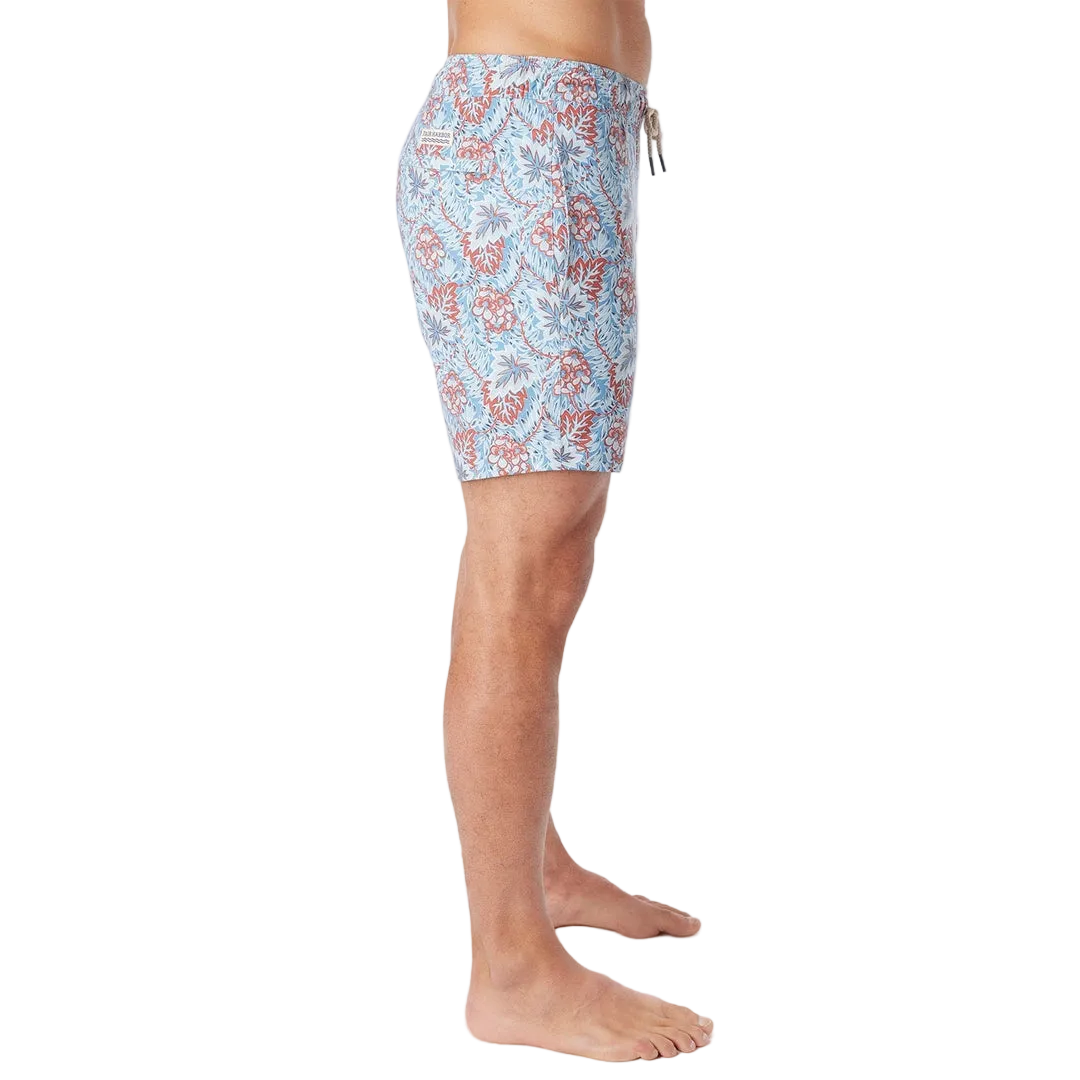 Fair Harbor Men's The Bayberry Swim Trunk Boardshorts - Sky Blue Beach Forest