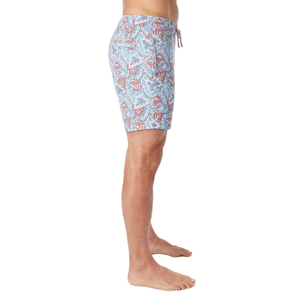 Fair Harbor Men's The Bayberry Swim Trunk Boardshorts - Sky Blue Beach Forest