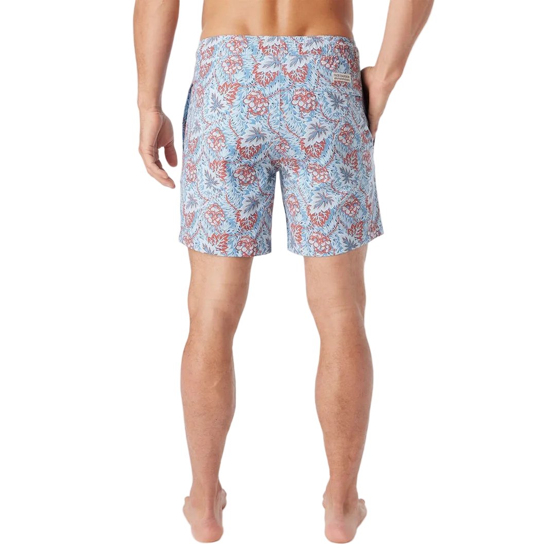 Fair Harbor Men's The Bayberry Swim Trunk Boardshorts - Sky Blue Beach Forest