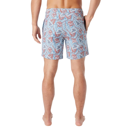 Fair Harbor Men's The Bayberry Swim Trunk Boardshorts - Sky Blue Beach Forest