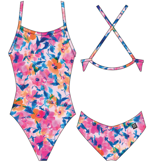 Jolyn Brandon 2 Swim Onesie - Superbloom