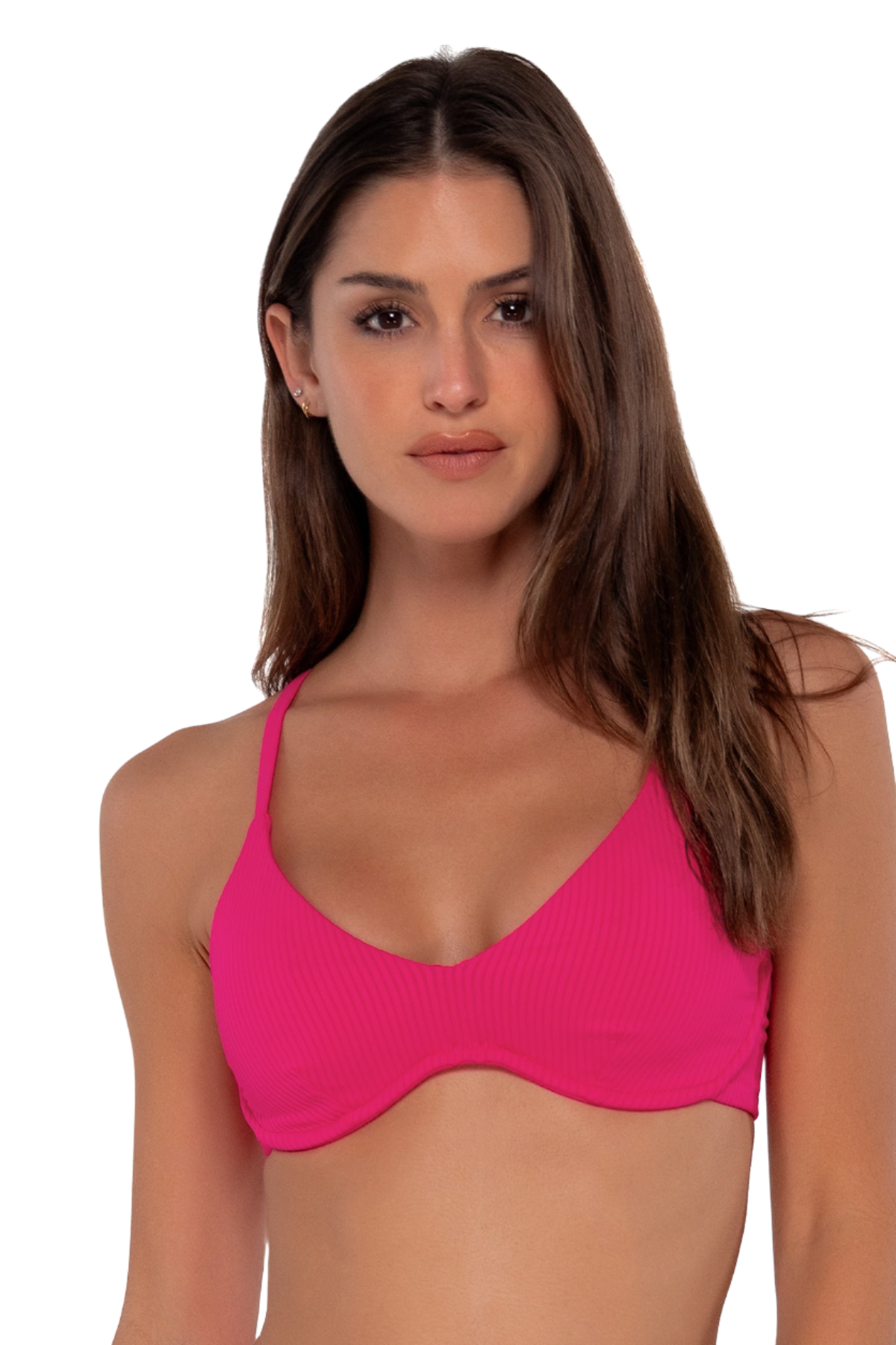 Sunsets Brooke U-Wire Bikini Top - Begonia Sandbar Rib