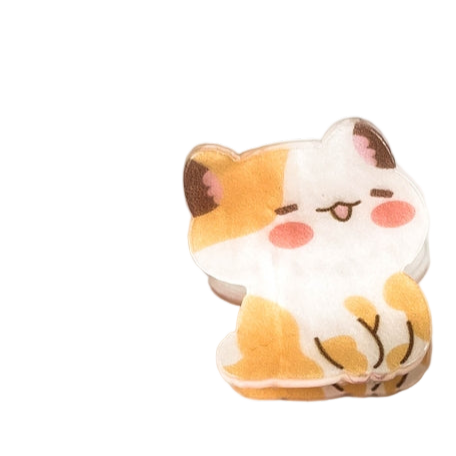 SSR Acetate Mini Orange & White Cat Claw Hair Clip