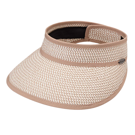 Wallaroo Women's Charlie Packable Sun Visor - Ivory/Taupe