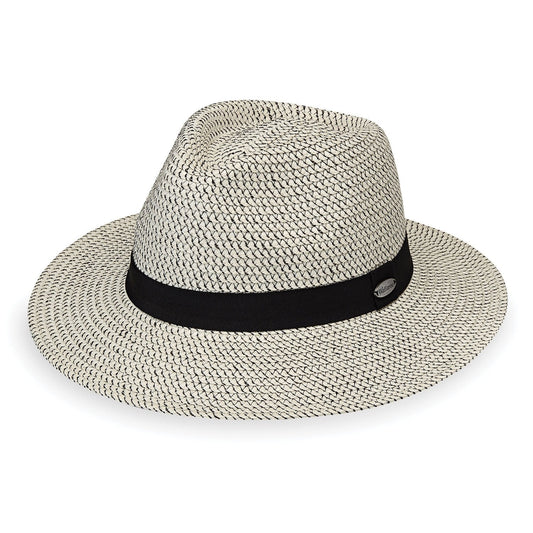 Wallaroo Women's Charlie Packable Sun Hat UPF 50+ - Ivory/Black