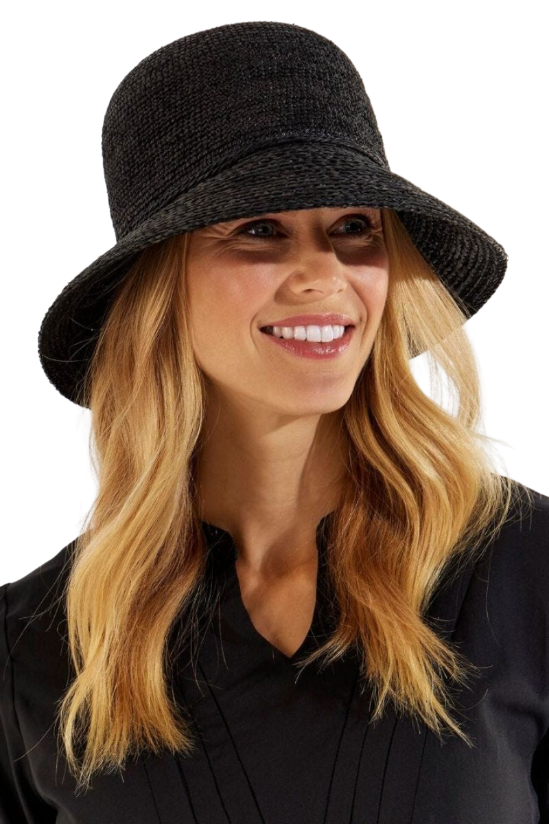 Coolibar Carolina Summer Cloche Hat UPF 50+ - Black