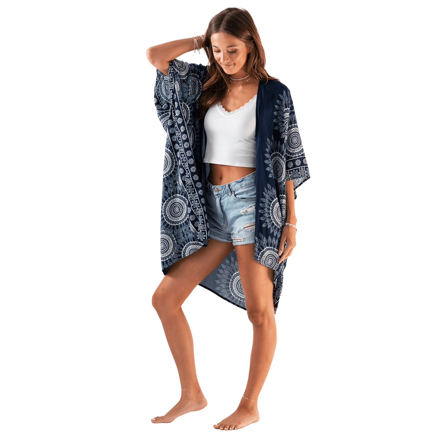 Lotus and Luna Kimono Beach Coverup - Como