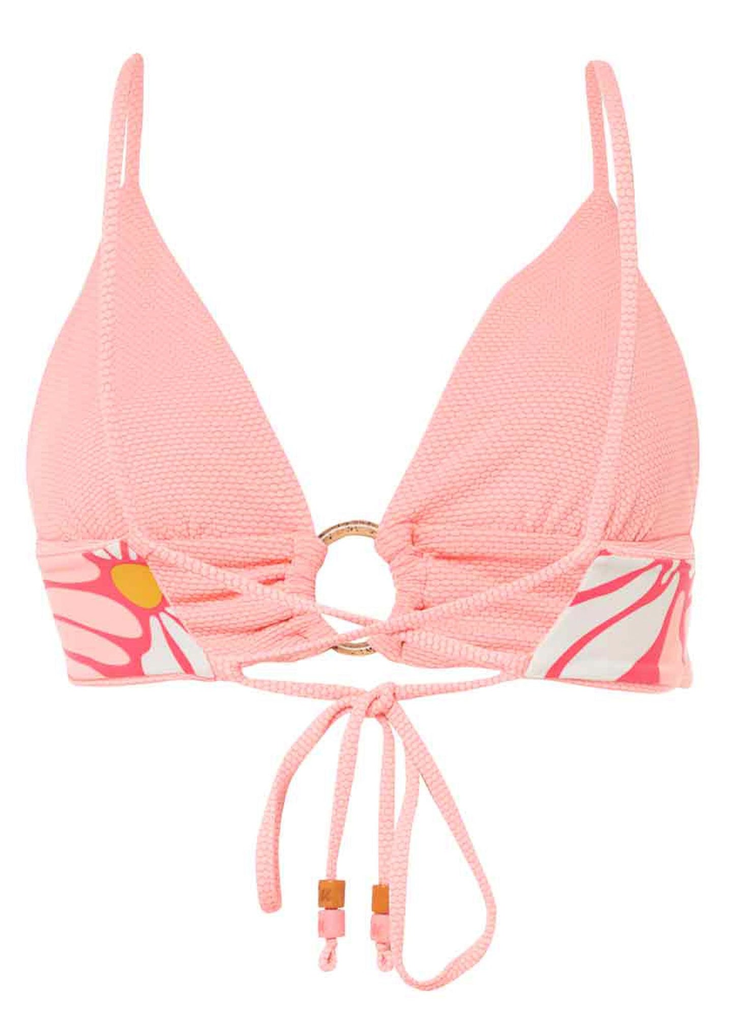 Maaji Shine Triangle Bikini Top - Coral Salmon