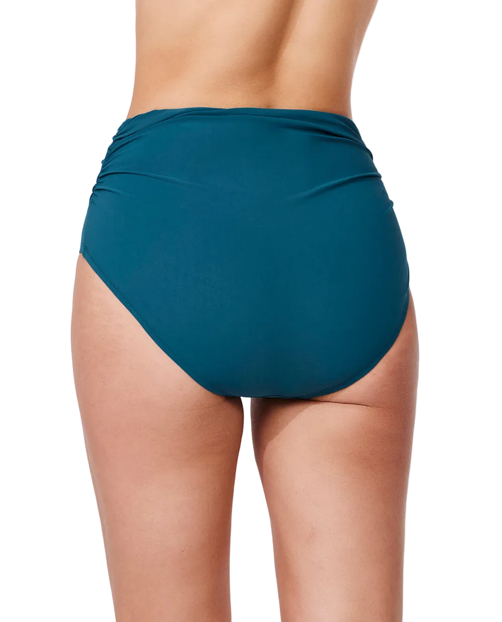 Gottex Shirred High Waist Swim Bottom - Petrol