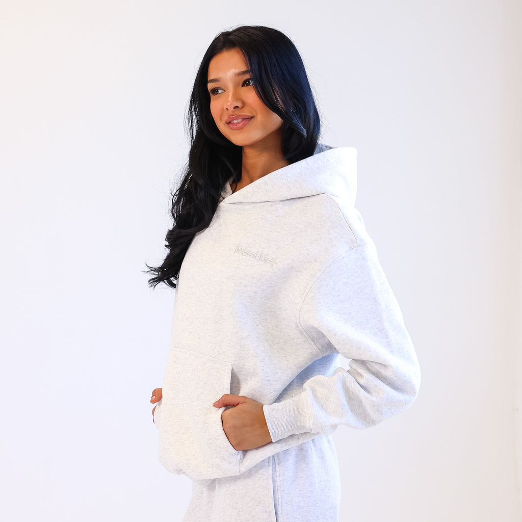 Kulani Kinis Embroidered Hoodie - Silver Stone