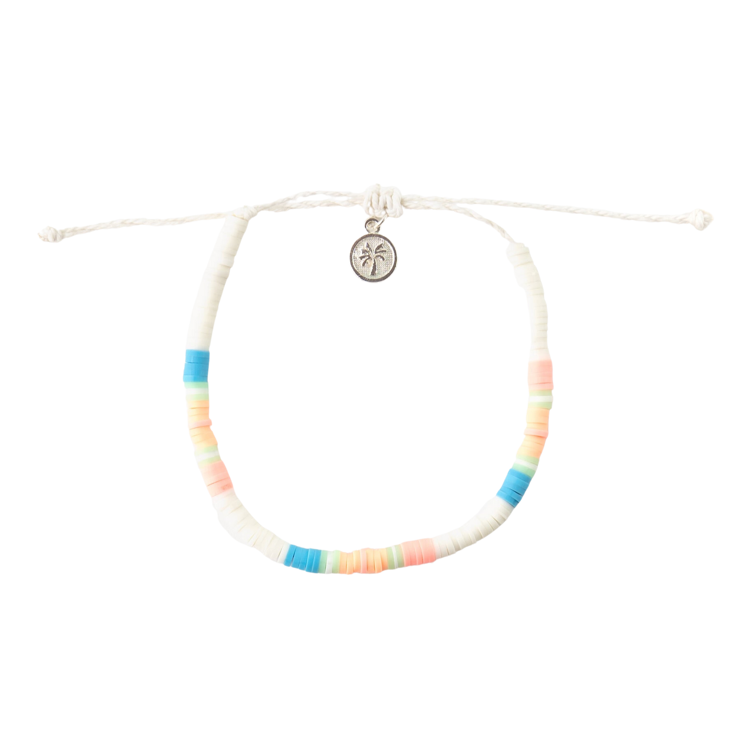 Pineapple Island Malabar Clay Beaded Bracelet - White/Pastel