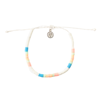 Pineapple Island Malabar Clay Beaded Bracelet - White/Pastel