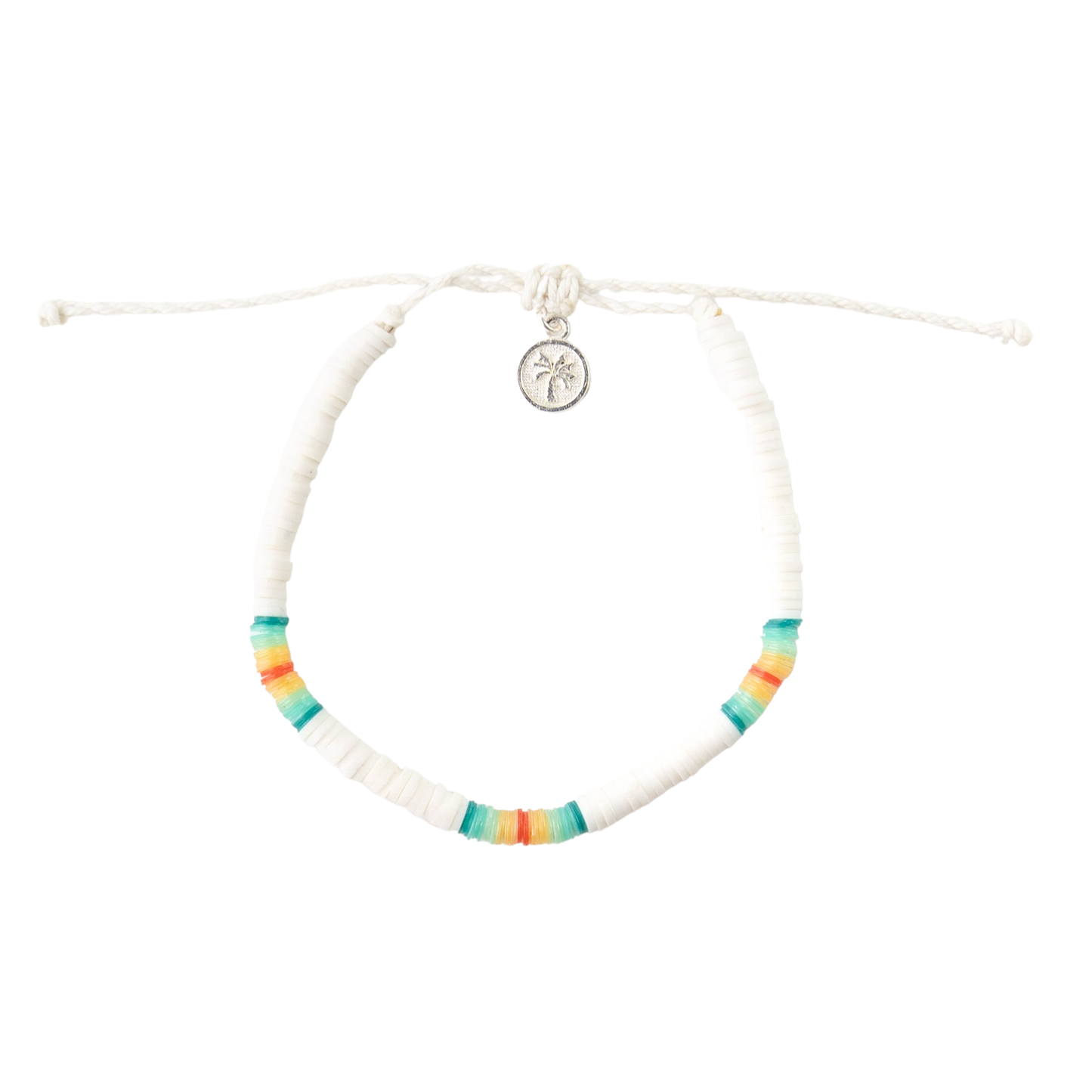 Pineapple Island Malabar Clay Beaded Bracelet - White/Bright