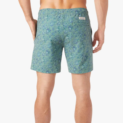 Fair Harbor Men's The Bayberry Swim Trunk Boardshort - Green Mini Floral - FINAL SALE