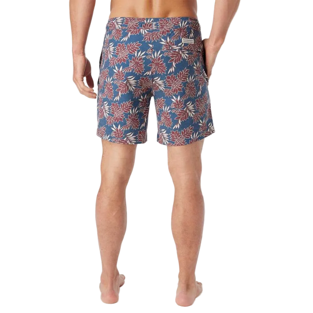 Fair Harbor Men's The Bayberry Swim Trunk Boardshorts - Navy Crimson Leaves
