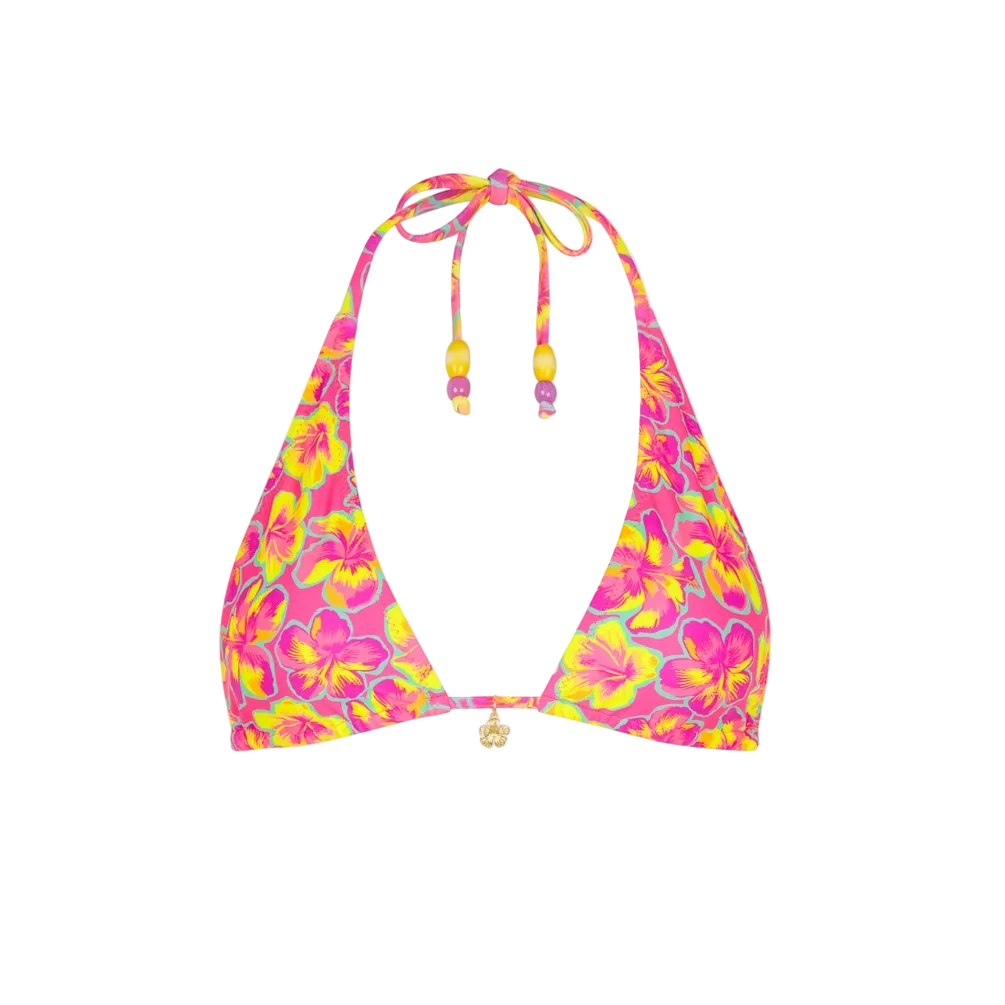 Kulani Kinis Classic Tie Halter Bikini Top - Sun Pop