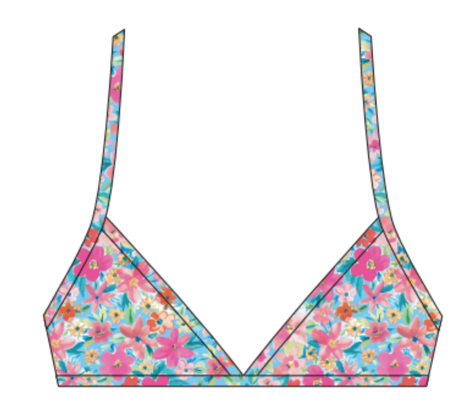 Jolyn Triangle Bikini Top - Garden Dreams