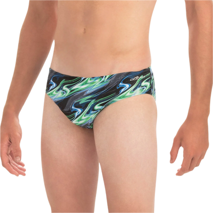 Dolfin Men's Reliance Inferno All-Over Racer Training Brief - Blue/Green/ FINAL SALE