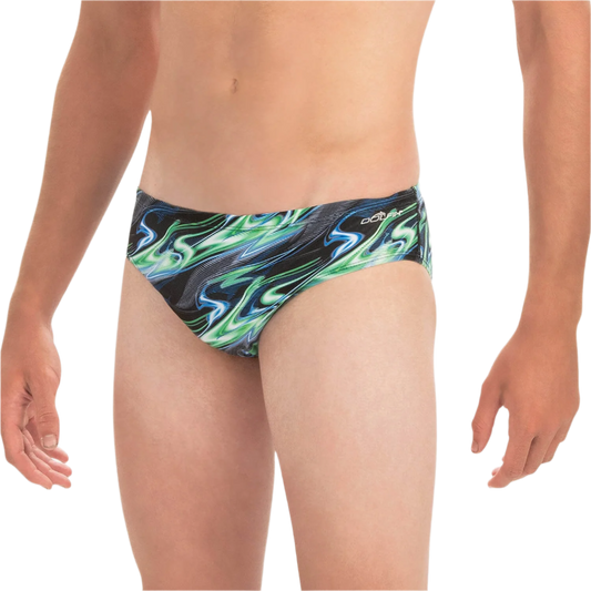 Dolfin Men's Reliance Inferno All-Over Racer Training Brief - Blue/Green/ FINAL SALE