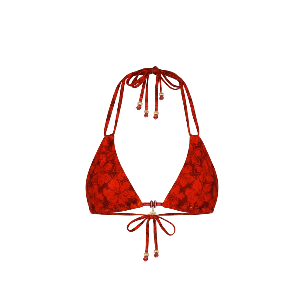 Kulani Kinis Halter Bralette Bikini Top - Sassy Sangria