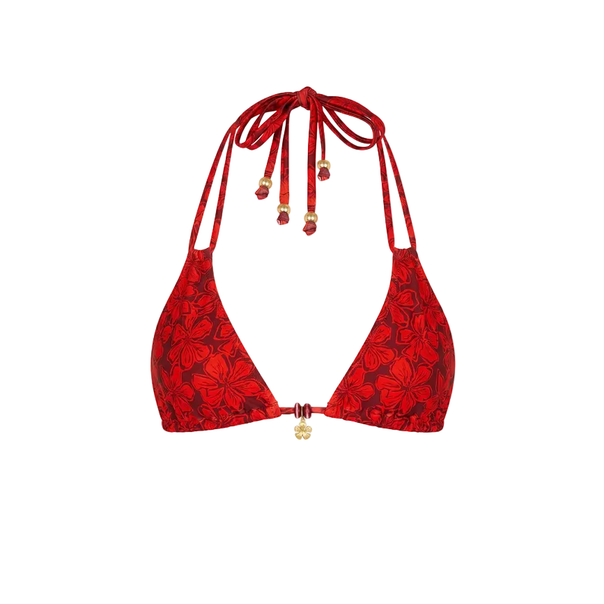 Kulani Kinis Halter Bralette Bikini Top - Sassy Sangria
