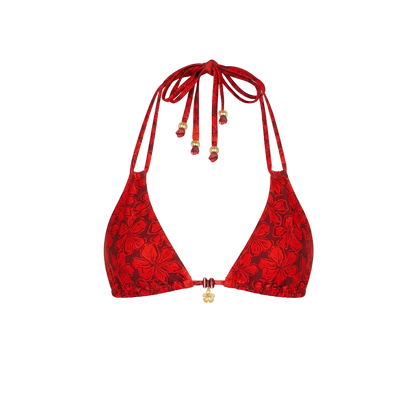 Kulani Kinis Halter Bralette Bikini Top - Sassy Sangria
