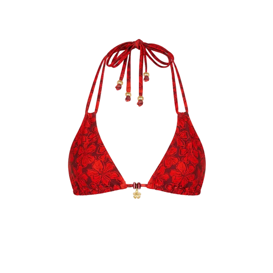 Kulani Kinis Halter Bralette Bikini Top - Sassy Sangria