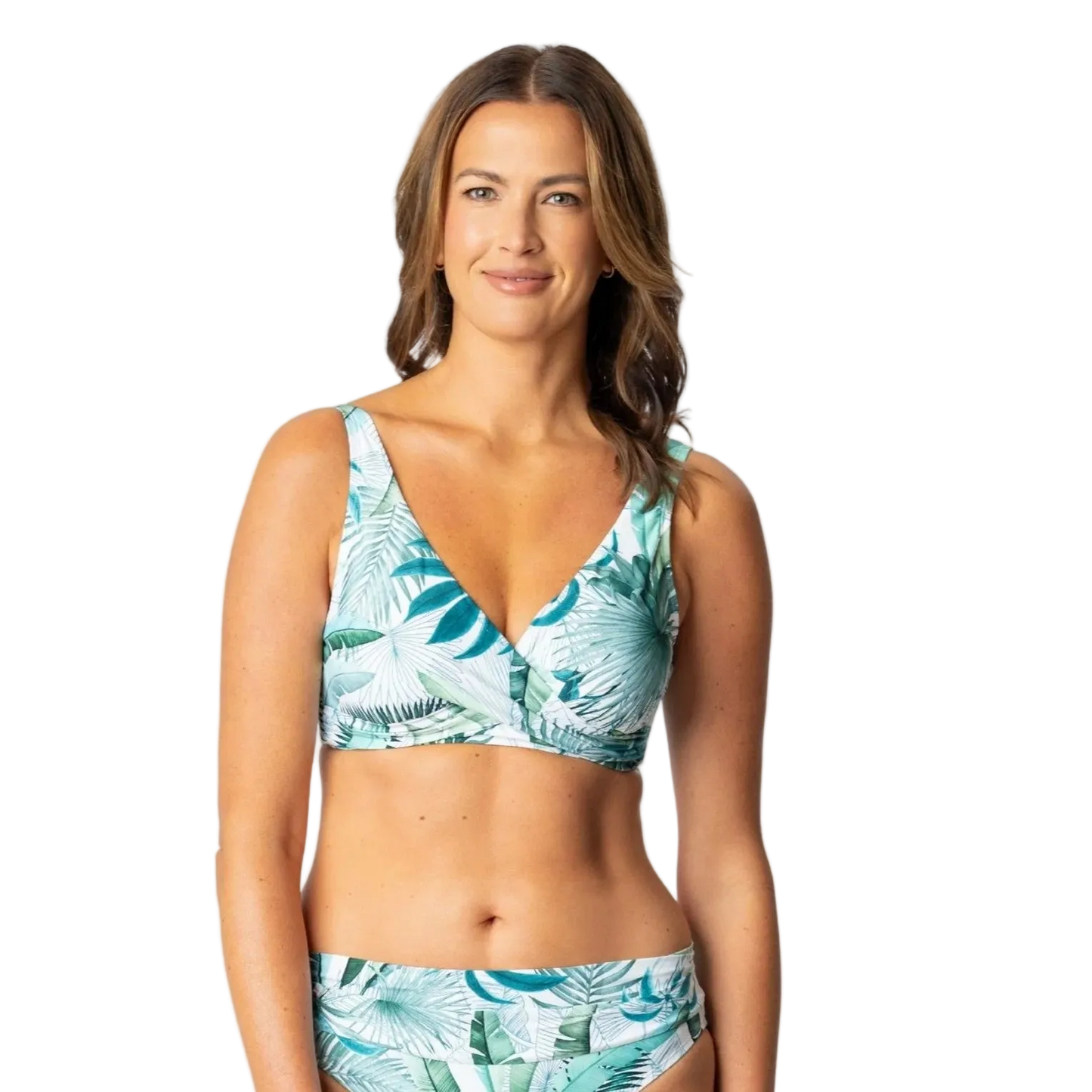 Jantzen Vera Surplice Underwire Bikini Top - Palm Toile White
