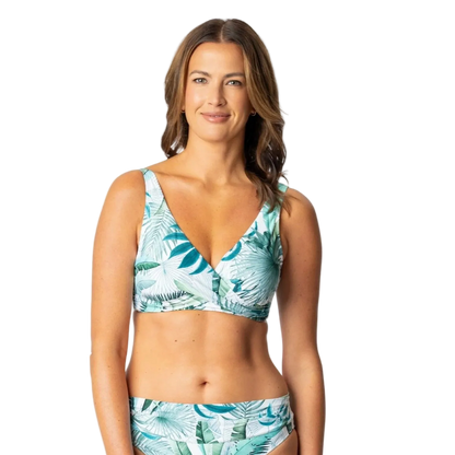 Jantzen Vera Surplice Underwire Bikini Top - Palm Toile White