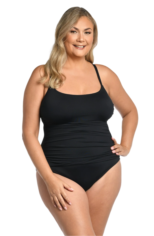 La Blanca Island Goddess Plus Lingerie Mio One Piece Swimsuit - Black