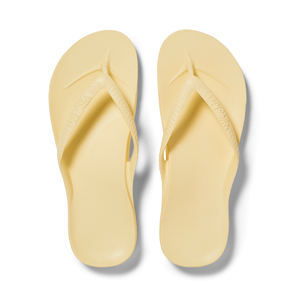 Archies Arch Support Flip Flops - Lemon