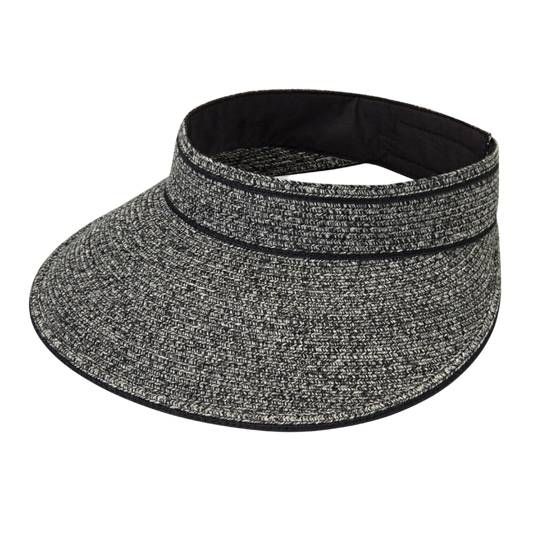 Wallaroo Women's Lily Packable Sun Visor - Black/Ivory