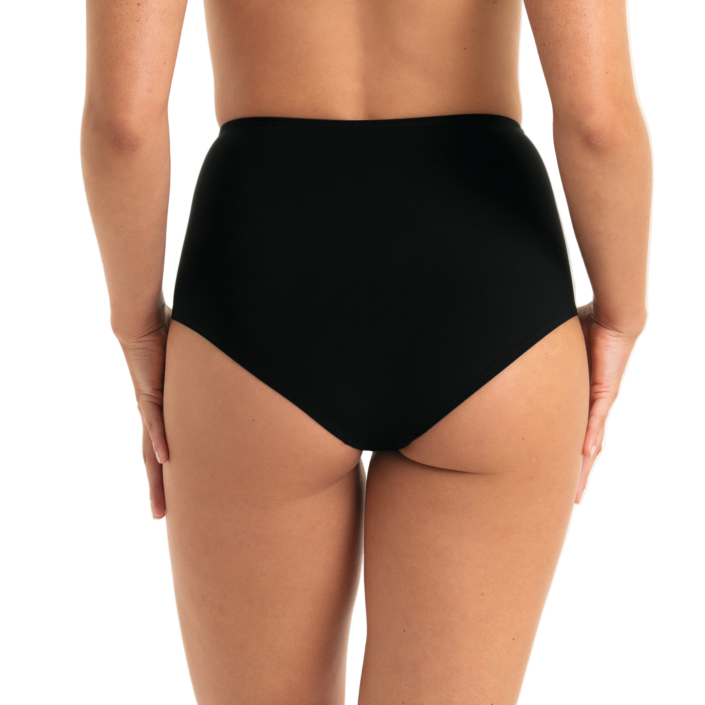 Anita High Rise Ruched Swim Bottom - Black