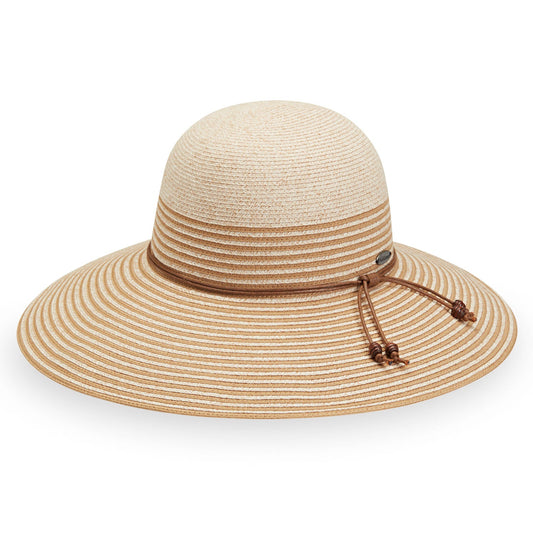 Wallaroo Women's Marseille Packable Sun Hat UPF 50+ - White/Beige