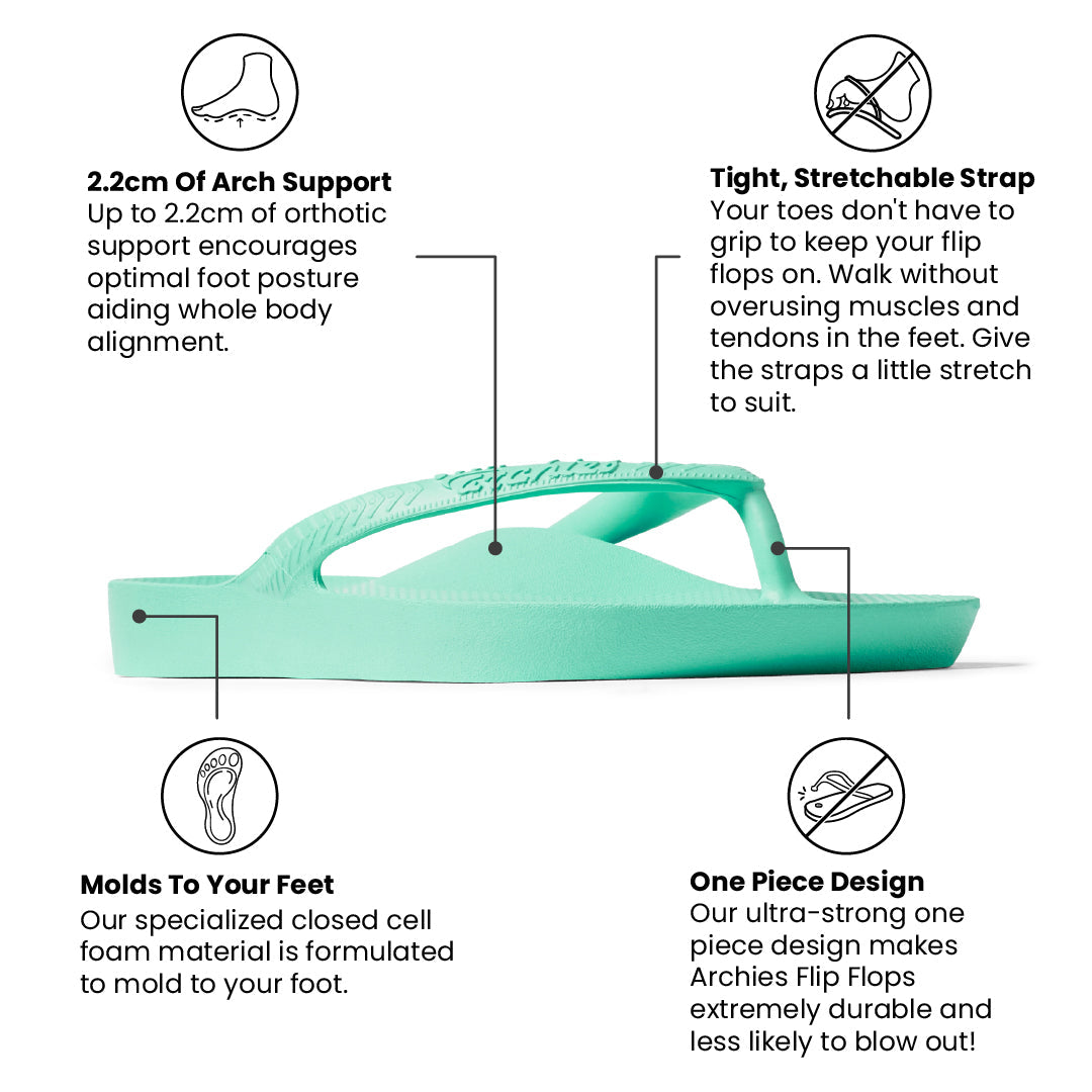 Archies Arch Support Flip Flops - Mint