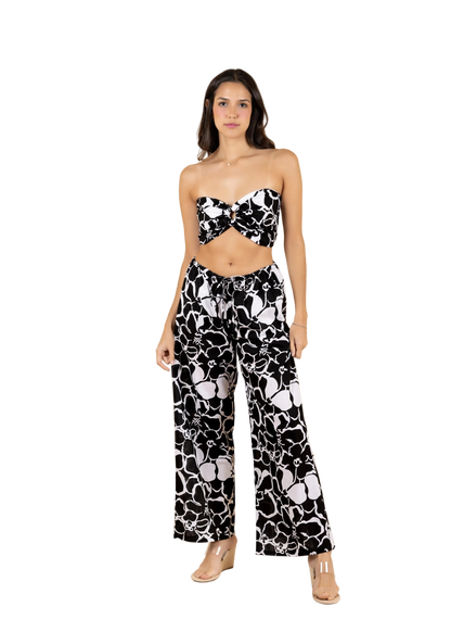 Seaspice Solana Drawstring Wide Leg Pants - Moonflower - FINAL SALE