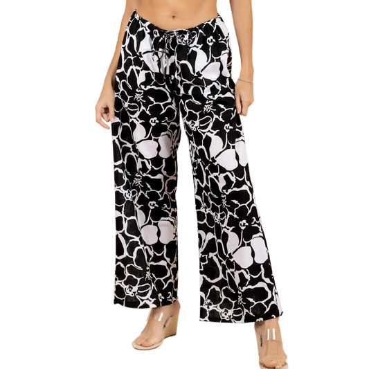 Seaspice Solana Drawstring Wide Leg Pants - Moonflower