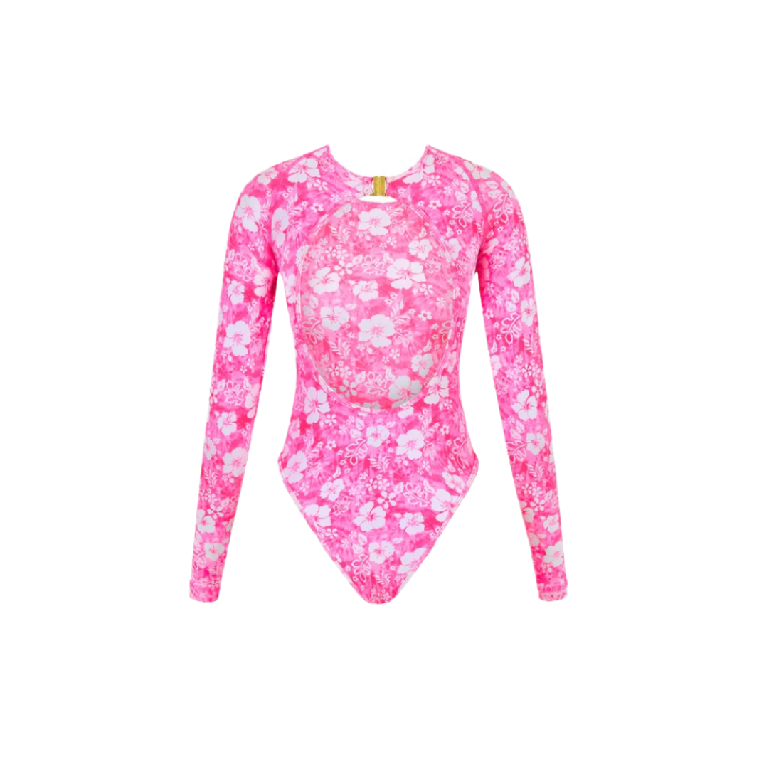 Kulani Kinis Long Sleeve Surf Suit - Island Blush