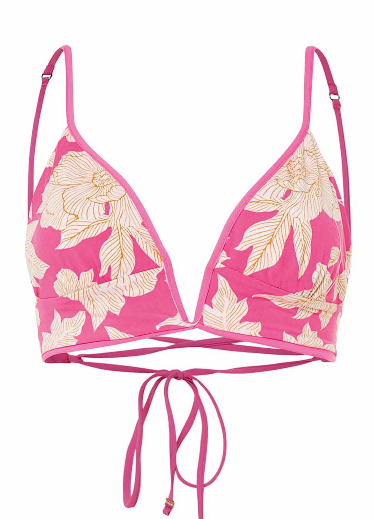 Maaji Parade Long Line Triangle Bikini Top - Radiant Pink